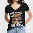 Librarian Reading Books Lover Library Women's Jersey Short Sleeve Deep V-Neck Tshirt