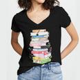 Life Of A Reader Book Lovers Book Nerds Bookworm Women's Jersey Short Sleeve Deep V-Neck Tshirt