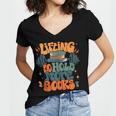 Lifting To Hold More Books Weightlifting Workout Bookish Women's Jersey Short Sleeve Deep V-Neck Tshirt