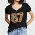 Literary 67 Bookshelf Six Seven Reading Meme Women's Jersey Short Sleeve Deep V-Neck Tshirt