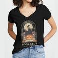 Literary Salem Witch Book Club All Witches Welcome Women's Jersey Short Sleeve Deep V-Neck Tshirt