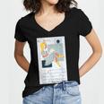 Little Miss Muffet Reading a Picture Book Women's Jersey Short Sleeve Deep V-Neck Tshirt