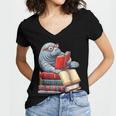 Manatee Reading Books Matching Bookworm Readers Librarian Women's Jersey Short Sleeve Deep V-Neck Tshirt Manatee Reading Books Matching Bookworm Readers Librarian Women's Jersey Short Sleeve Deep V-Neck Tshirt