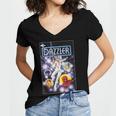 Marvel Universe Classic Dazzler Light Power Comic Book Cover Women's Jersey Short Sleeve Deep V-Neck Tshirt Marvel Universe Classic Dazzler Light Power Comic Book Cover Women's Jersey Short Sleeve Deep V-Neck Tshirt
