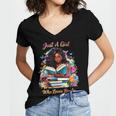 Melanin Book Month Honoring Past Inspiring Pride Women's Jersey Short Sleeve Deep V-Neck Tshirt