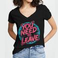 You Need To Leave Introvert Mood Space Women's Jersey Short Sleeve Deep V-Neck Tshirt You Need To Leave Introvert Mood Space Women's Jersey Short Sleeve Deep V-Neck Tshirt