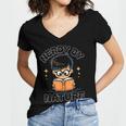 Nerdy By Nature Chibi Cute Book Lover Women's Jersey Short Sleeve Deep V-Neck Tshirt Nerdy By Nature Chibi Cute Book Lover Women's Jersey Short Sleeve Deep V-Neck Tshirt