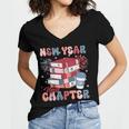 New Year New Chapter Happy New Year 2025 Book Lover Women's Jersey Short Sleeve Deep V-Neck Tshirt New Year New Chapter Happy New Year 2025 Book Lover Women's Jersey Short Sleeve Deep V-Neck Tshirt