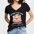 No Book Is Too Long Life Is Just Too Short Book Reading Book Women's Jersey Short Sleeve Deep V-Neck Tshirt