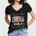 No Shelf Control Book Readers Librarians Bookworms Women's Jersey Short Sleeve Deep V-Neck Tshirt