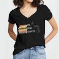 One More Chapter Sign Language Deaf Reading Book Lover Women's Jersey Short Sleeve Deep V-Neck Tshirt