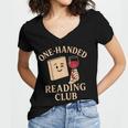 One-Handed Reading Club Smutty Book Lover Women's Jersey Short Sleeve Deep V-Neck Tshirt One-Handed Reading Club Smutty Book Lover Women's Jersey Short Sleeve Deep V-Neck Tshirt