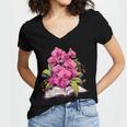 Orchids Flowers Book Floral Women's Jersey Short Sleeve Deep V-Neck Tshirt Orchids Flowers Book Floral Women's Jersey Short Sleeve Deep V-Neck Tshirt