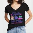 Plan For Today Coffee Yarn Books Sewing Knitter Knitting Women's Jersey Short Sleeve Deep V-Neck Tshirt
