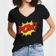 POW -Adults Kids Comic Book Cartoon Pop Art Novelty Sarcastic Women's Jersey Short Sleeve Deep V-Neck Tshirt POW -Adults Kids Comic Book Cartoon Pop Art Novelty Sarcastic Women's Jersey Short Sleeve Deep V-Neck Tshirt