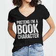 Pretend I'm A Book Character Shirt Adult Kids Costume Women's Jersey Short Sleeve Deep V-Neck Tshirt