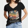 There Is No Such Thing As Too Many Books Reading Women's Jersey Short Sleeve Deep V-Neck Tshirt