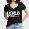 Read Banned Books Christmas Holiday Women's Jersey Short Sleeve Deep V-Neck Tshirt Read Banned Books Christmas Holiday Women's Jersey Short Sleeve Deep V-Neck Tshirt