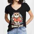 I Read Banned Books Shirt Cat Lover Bookworm Reader Men Women Kids Women's Jersey Short Sleeve Deep V-Neck Tshirt I Read Banned Books Shirt Cat Lover Bookworm Reader Men Women Kids Women's Jersey Short Sleeve Deep V-Neck Tshirt