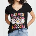 Read More Books Ghosts Reading Book Teacher Halloween Women's Jersey Short Sleeve Deep V-Neck Tshirt Read More Books Ghosts Reading Book Teacher Halloween Women's Jersey Short Sleeve Deep V-Neck Tshirt