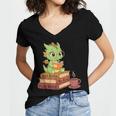 Read Books Be Kind Stay Weird Reading Bookworm Reader Women's Jersey Short Sleeve Deep V-Neck Tshirt