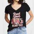 Read Your Heart Out Book Lover Reading Enthusiasts Floral Women's Jersey Short Sleeve Deep V-Neck Tshirt Read Your Heart Out Book Lover Reading Enthusiasts Floral Women's Jersey Short Sleeve Deep V-Neck Tshirt