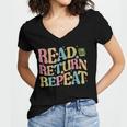 Read Return Repeat Read Reading Book Librarian Men Women Women's Jersey Short Sleeve Deep V-Neck Tshirt