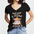 Read S'More Book Marshmallow Book Reading Lover Women's Jersey Short Sleeve Deep V-Neck Tshirt