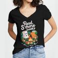 Read S'More Books Around Campfire National Book Week Women's Jersey Short Sleeve Deep V-Neck Tshirt