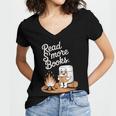Read S'More Books Camping Outdoors Reading Campfire Smores Women's Jersey Short Sleeve Deep V-Neck Tshirt Read S'More Books Camping Outdoors Reading Campfire Smores Women's Jersey Short Sleeve Deep V-Neck Tshirt