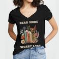 Read More Worry Less Book Lovers Motivational Quote Bookish Women's Jersey Short Sleeve Deep V-Neck Tshirt Read More Worry Less Book Lovers Motivational Quote Bookish Women's Jersey Short Sleeve Deep V-Neck Tshirt