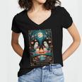 The Reader Bookish Cute Spooky Ghost Reading Book Tarot Card Women's Jersey Short Sleeve Deep V-Neck Tshirt The Reader Bookish Cute Spooky Ghost Reading Book Tarot Card Women's Jersey Short Sleeve Deep V-Neck Tshirt