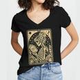 The Reader Tarot Card Book Lover Skeleton Reading Book Women's Jersey Short Sleeve Deep V-Neck Tshirt The Reader Tarot Card Book Lover Skeleton Reading Book Women's Jersey Short Sleeve Deep V-Neck Tshirt