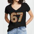 Reading 67 Six Seven Meme Teacher Book Lover Bookshelf Women's Jersey Short Sleeve Deep V-Neck Tshirt
