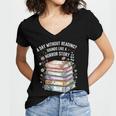 Reading Book Lover Humor For Readers And Bookworms Women's Jersey Short Sleeve Deep V-Neck Tshirt