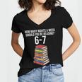 Reading Book Teacher 67 Six Seven Meme Women's Jersey Short Sleeve Deep V-Neck Tshirt Reading Book Teacher 67 Six Seven Meme Women's Jersey Short Sleeve Deep V-Neck Tshirt