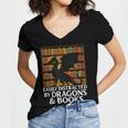 Reading Dragon Easily Distracted By Dragons And Books Women's Jersey Short Sleeve Deep V-Neck Tshirt Reading Dragon Easily Distracted By Dragons And Books Women's Jersey Short Sleeve Deep V-Neck Tshirt