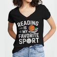 Reading Is My Favorite Sport Reading Book Lover Reader Women's Jersey Short Sleeve Deep V-Neck Tshirt Reading Is My Favorite Sport Reading Book Lover Reader Women's Jersey Short Sleeve Deep V-Neck Tshirt
