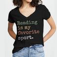 Reading Is My Favorite Sport Book Lovers Man Woman Women's Jersey Short Sleeve Deep V-Neck Tshirt Reading Is My Favorite Sport Book Lovers Man Woman Women's Jersey Short Sleeve Deep V-Neck Tshirt