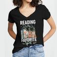 Reading Is My Favorite Sport Bookworm Women's Jersey Short Sleeve Deep V-Neck Tshirt Reading Is My Favorite Sport Bookworm Women's Jersey Short Sleeve Deep V-Neck Tshirt