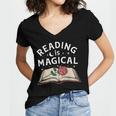Reading Is Magical Book Lover Bookworm Librarian Library Day Women's Jersey Short Sleeve Deep V-Neck Tshirt Reading Is Magical Book Lover Bookworm Librarian Library Day Women's Jersey Short Sleeve Deep V-Neck Tshirt