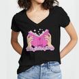 Reading Smut Is My Therapy Romance Book Reader Humor Women's Jersey Short Sleeve Deep V-Neck Tshirt