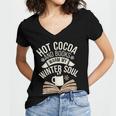 Reading All Winter Cozy Book Lover And Literary Escape Women's Jersey Short Sleeve Deep V-Neck Tshirt Reading All Winter Cozy Book Lover And Literary Escape Women's Jersey Short Sleeve Deep V-Neck Tshirt