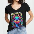 Readsalotl Axolotl Book Lovers Axolotls Women's Jersey Short Sleeve Deep V-Neck Tshirt Readsalotl Axolotl Book Lovers Axolotls Women's Jersey Short Sleeve Deep V-Neck Tshirt