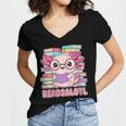 Readsalotl Axolotl Reading Book Bookworm Women's Jersey Short Sleeve Deep V-Neck Tshirt Readsalotl Axolotl Reading Book Bookworm Women's Jersey Short Sleeve Deep V-Neck Tshirt
