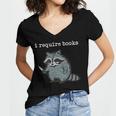 i Require Books Raccoon Women's Jersey Short Sleeve Deep V-Neck Tshirt