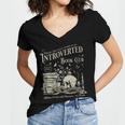 Retro Proud Anti Social Member Of Introverted Book Club Women's Jersey Short Sleeve Deep V-Neck Tshirt