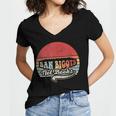 Retro Vintage Ban Bigots Not Books Shirt Free Banned Books Women's Jersey Short Sleeve Deep V-Neck Tshirt