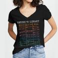 Return To Library Card Book Due Date Bookish Reading Women's Jersey Short Sleeve Deep V-Neck Tshirt Return To Library Card Book Due Date Bookish Reading Women's Jersey Short Sleeve Deep V-Neck Tshirt
