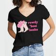 Rowdy 'Bout Books Cowboy Lovers Women's Jersey Short Sleeve Deep V-Neck Tshirt
